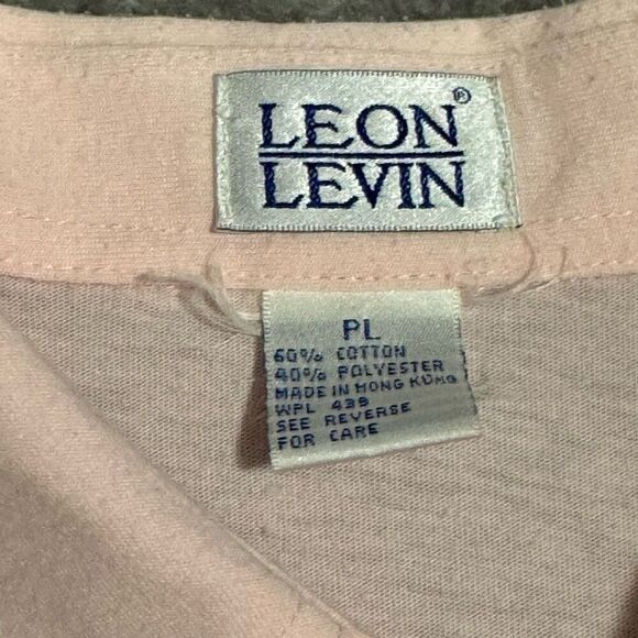 Leon Levin Vintage 80s Cropped Polo Light Pink Tennis Preppy Collared Half Butto - Picture 4 of 5